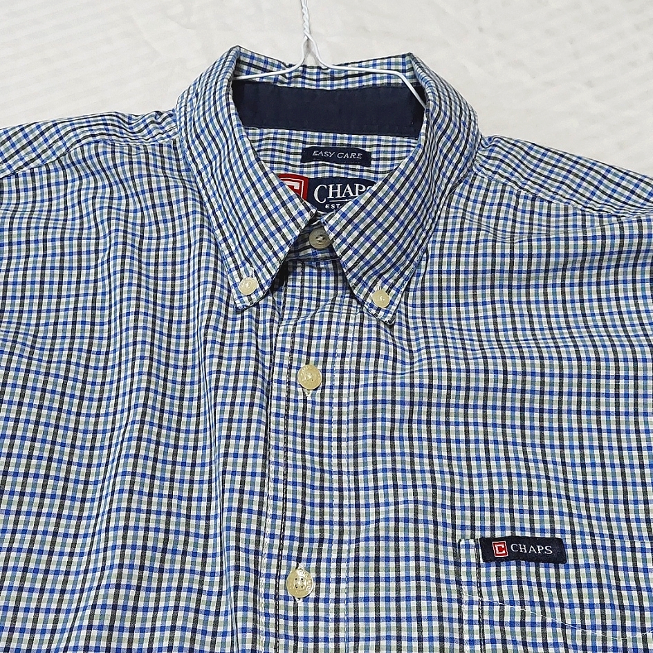 Mens Long Sleeve Dress Shirt Large Easy Care With Pocket Chaps